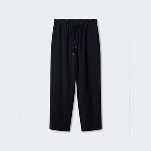 NWOT Mango Women's Black Drawstring Flowy Pants Small